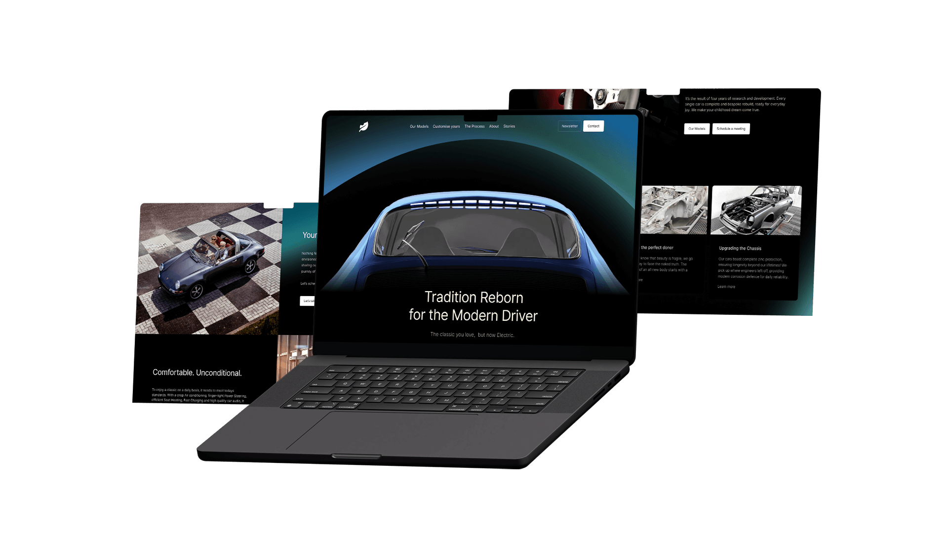 Voiture Extravert concept on a laptop