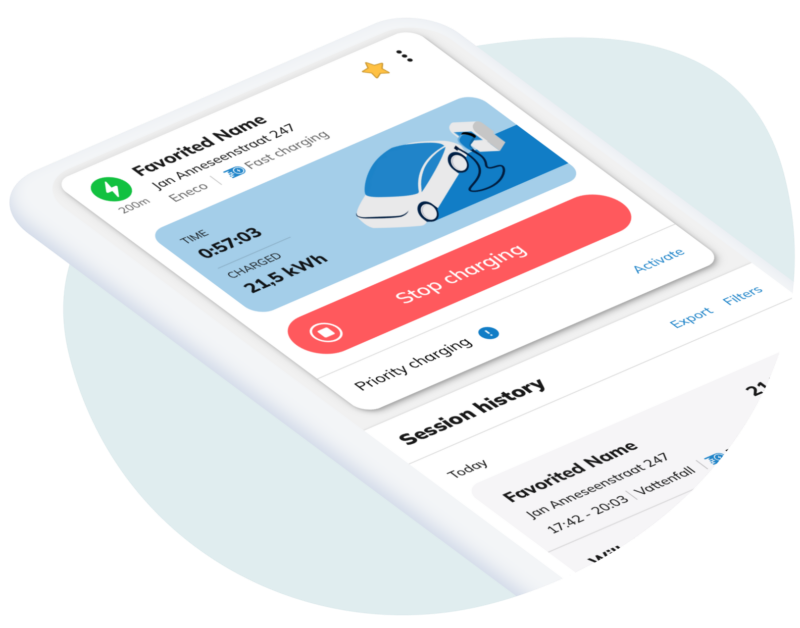 Live charging session and session history